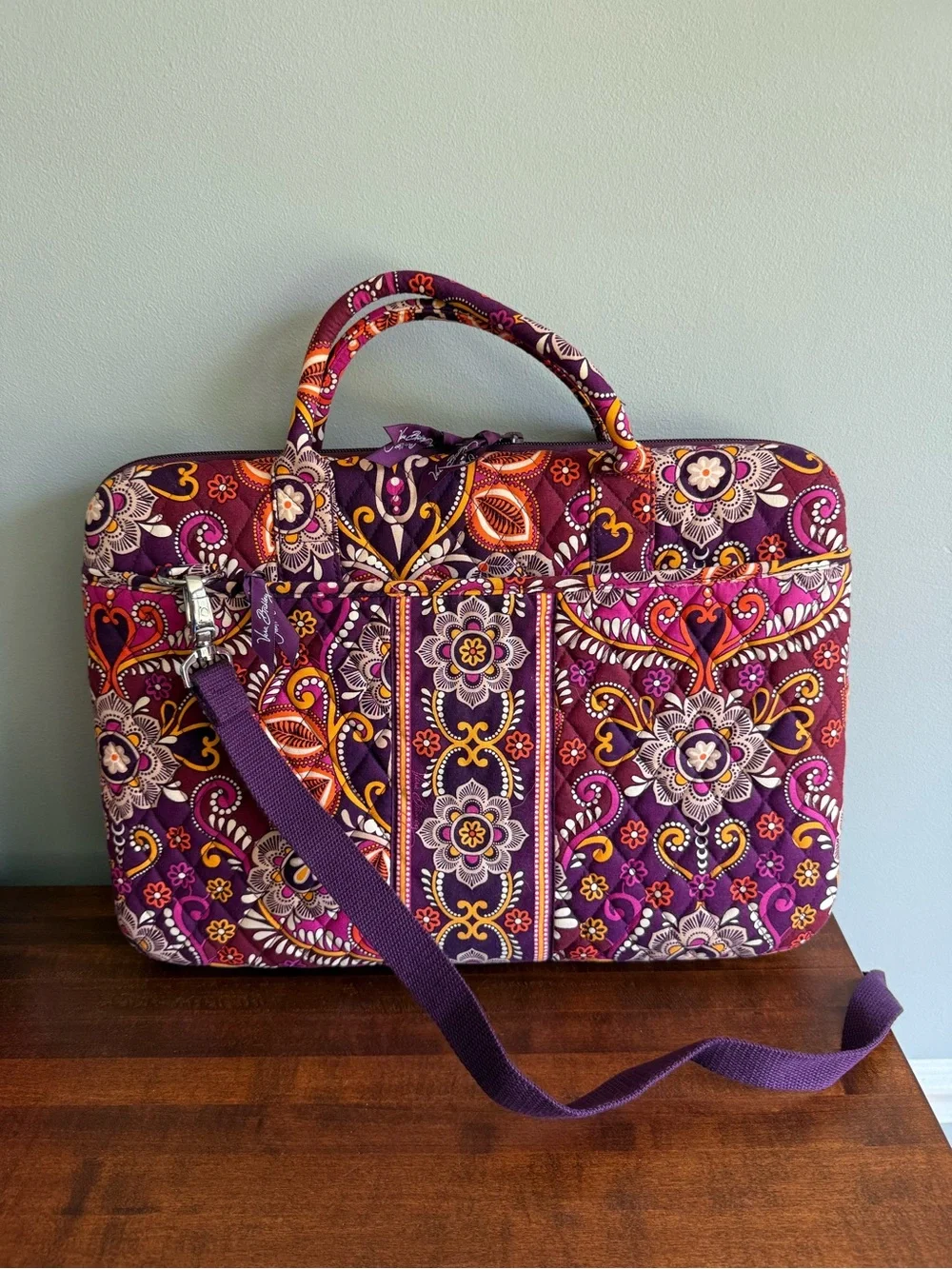 VERA BRADLEY Laptop Quilted Padded Sleeve-Suzani